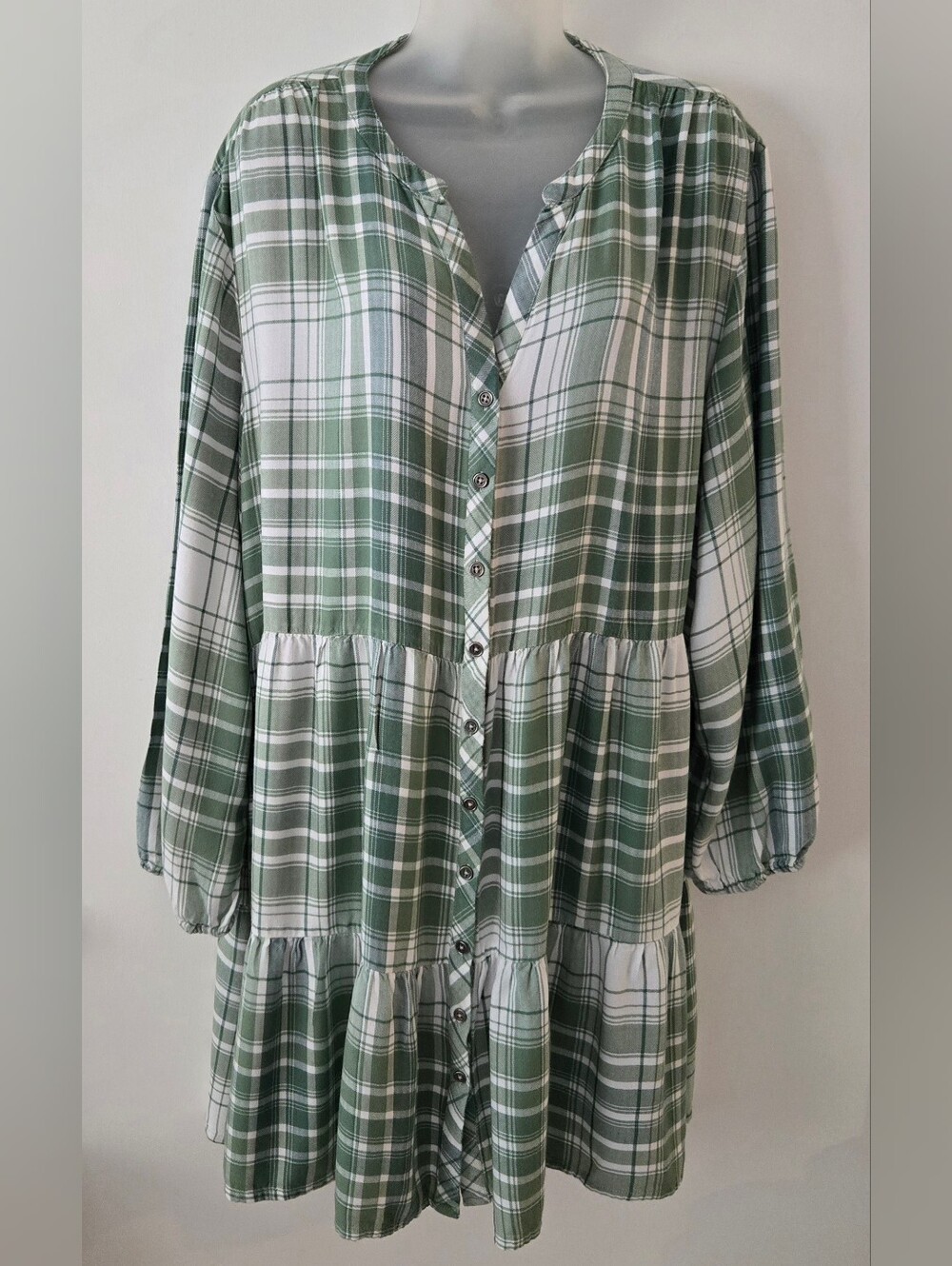 Tantrums Long Sleeve Flannel Shirt Dress Sz XXL
